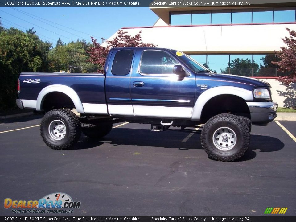 2002 Ford F150 XLT SuperCab 4x4 True Blue Metallic / Medium Graphite Photo #5