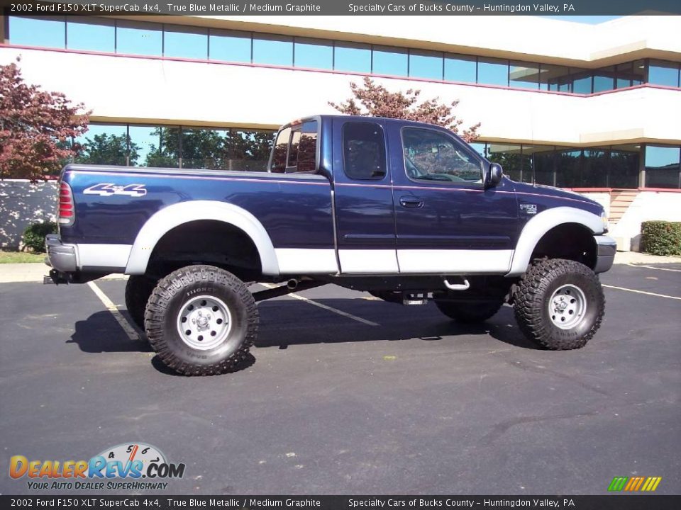 2002 Ford F150 XLT SuperCab 4x4 True Blue Metallic / Medium Graphite Photo #7