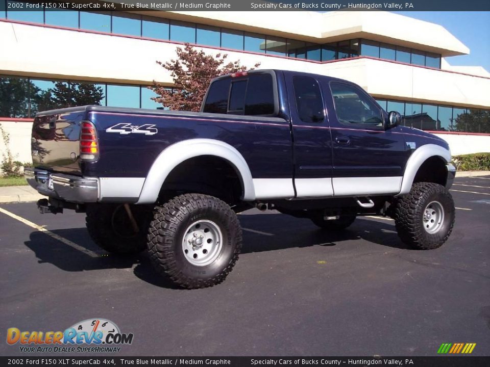 2002 Ford F150 XLT SuperCab 4x4 True Blue Metallic / Medium Graphite Photo #8
