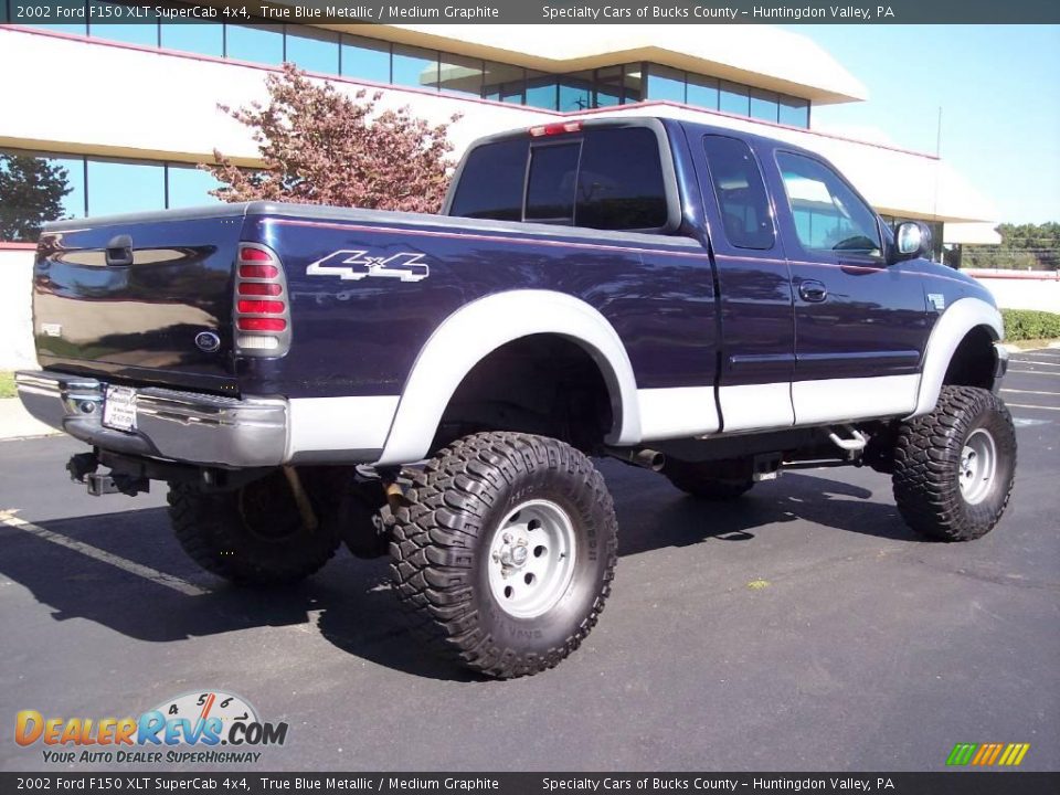 2002 Ford F150 XLT SuperCab 4x4 True Blue Metallic / Medium Graphite Photo #9