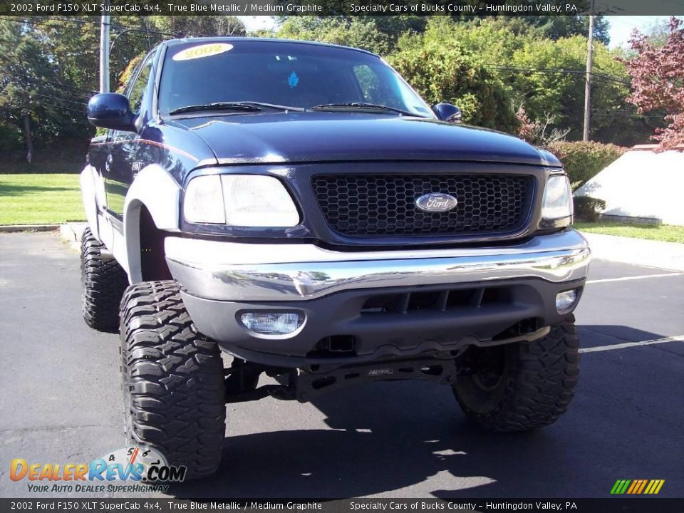 2002 Ford F150 XLT SuperCab 4x4 True Blue Metallic / Medium Graphite Photo #10