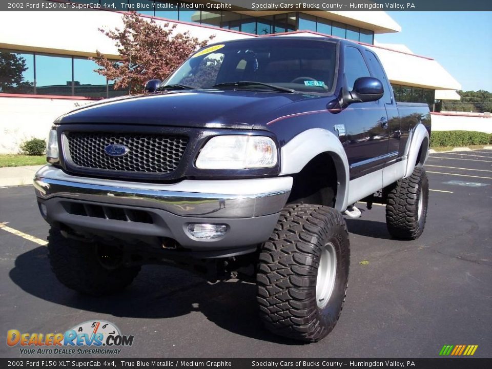 2002 Ford F150 XLT SuperCab 4x4 True Blue Metallic / Medium Graphite Photo #12