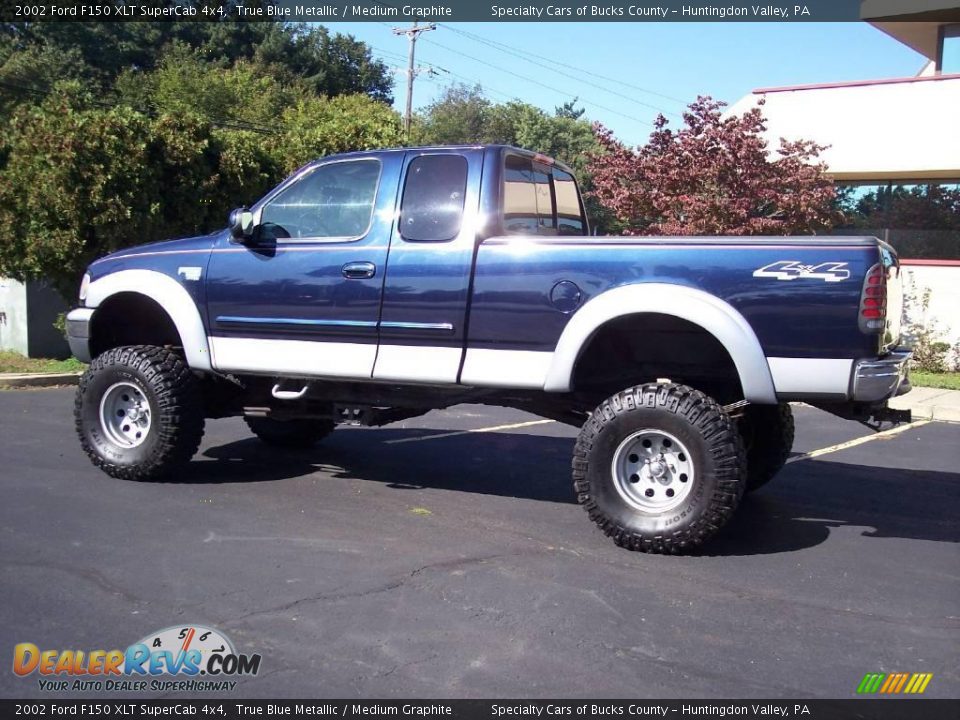 2002 Ford F150 XLT SuperCab 4x4 True Blue Metallic / Medium Graphite Photo #15
