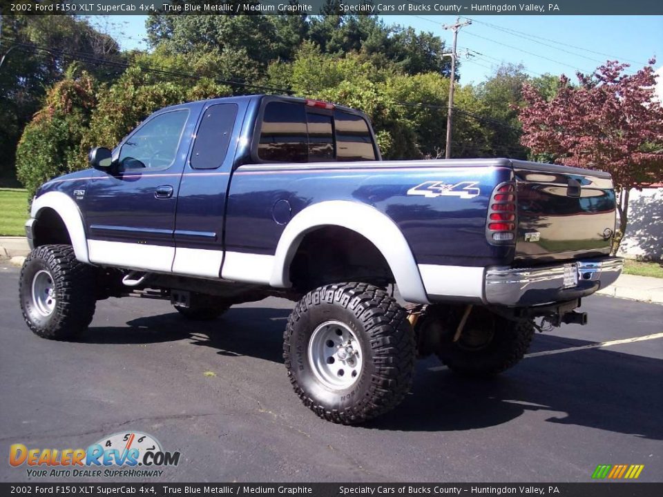 2002 Ford F150 XLT SuperCab 4x4 True Blue Metallic / Medium Graphite Photo #16