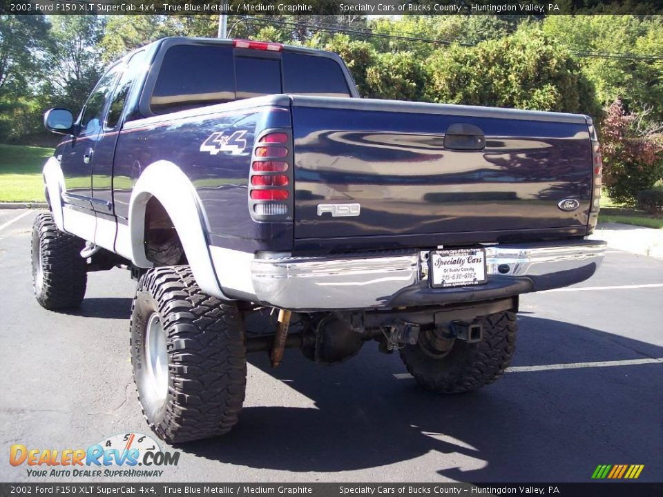 2002 Ford F150 XLT SuperCab 4x4 True Blue Metallic / Medium Graphite Photo #17