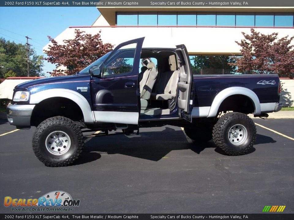 2002 Ford F150 XLT SuperCab 4x4 True Blue Metallic / Medium Graphite Photo #26