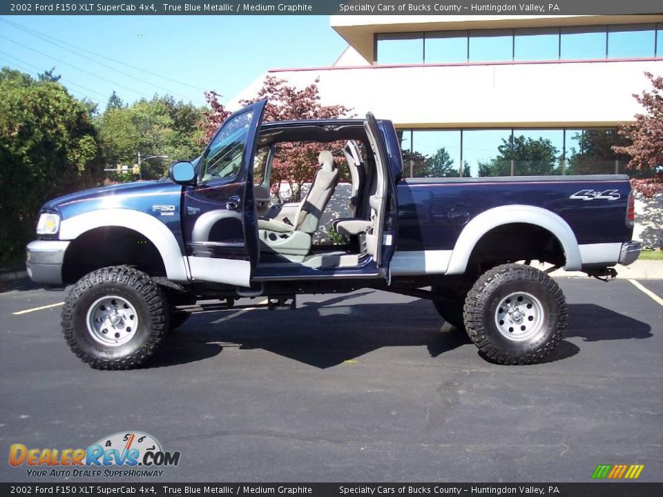2002 Ford F150 XLT SuperCab 4x4 True Blue Metallic / Medium Graphite Photo #27