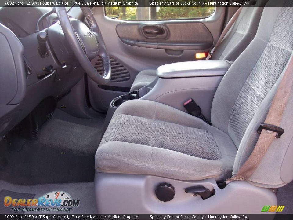 2002 Ford F150 XLT SuperCab 4x4 True Blue Metallic / Medium Graphite Photo #29