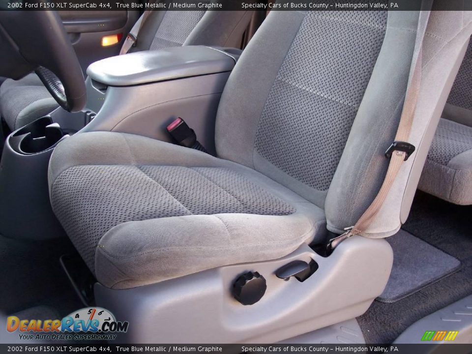 2002 Ford F150 XLT SuperCab 4x4 True Blue Metallic / Medium Graphite Photo #32