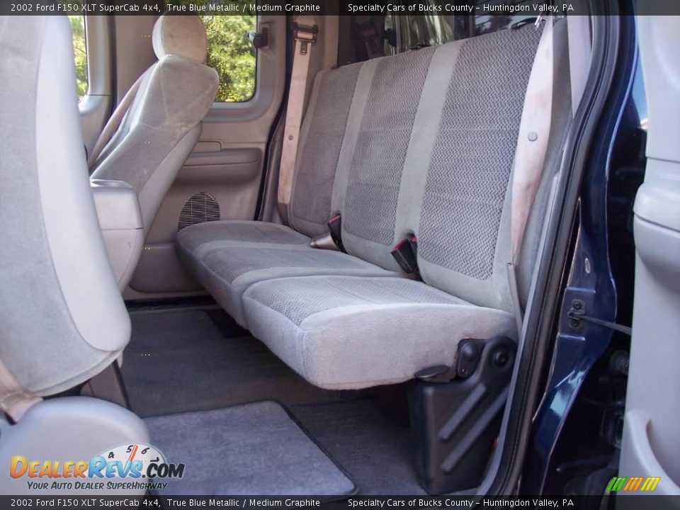 2002 Ford F150 XLT SuperCab 4x4 True Blue Metallic / Medium Graphite Photo #33
