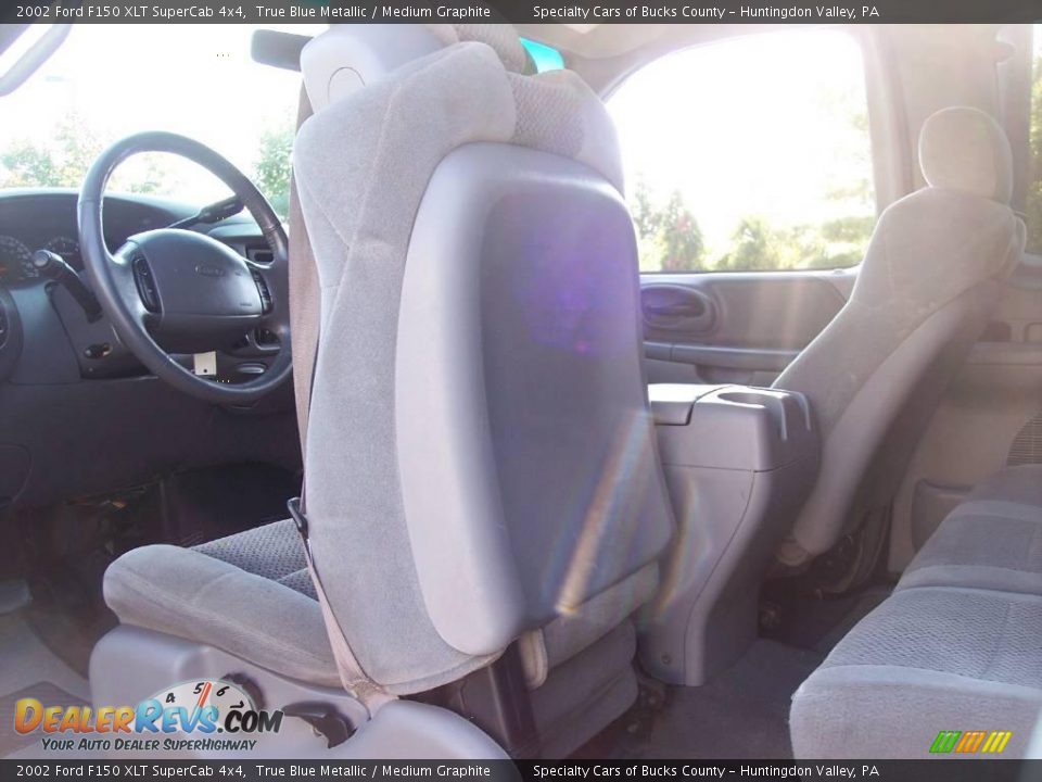 2002 Ford F150 XLT SuperCab 4x4 True Blue Metallic / Medium Graphite Photo #35