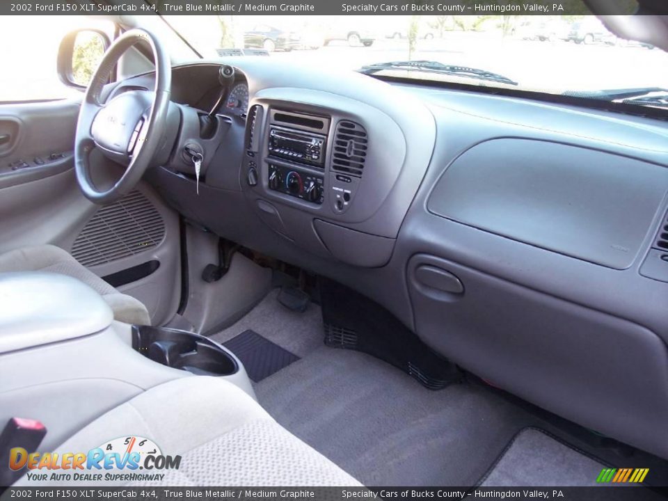 2002 Ford F150 XLT SuperCab 4x4 True Blue Metallic / Medium Graphite Photo #36