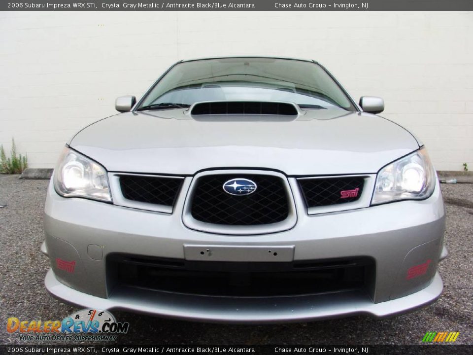 2006 Subaru Impreza WRX STi Crystal Gray Metallic / Anthracite Black/Blue Alcantara Photo #4