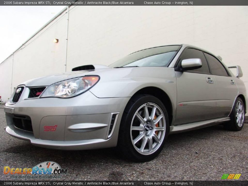 2006 Subaru Impreza WRX STi Crystal Gray Metallic / Anthracite Black/Blue Alcantara Photo #7