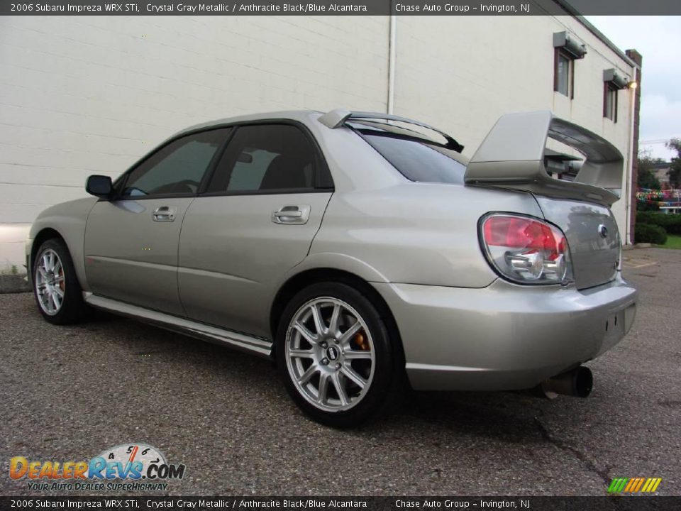 2006 Subaru Impreza WRX STi Crystal Gray Metallic / Anthracite Black/Blue Alcantara Photo #10