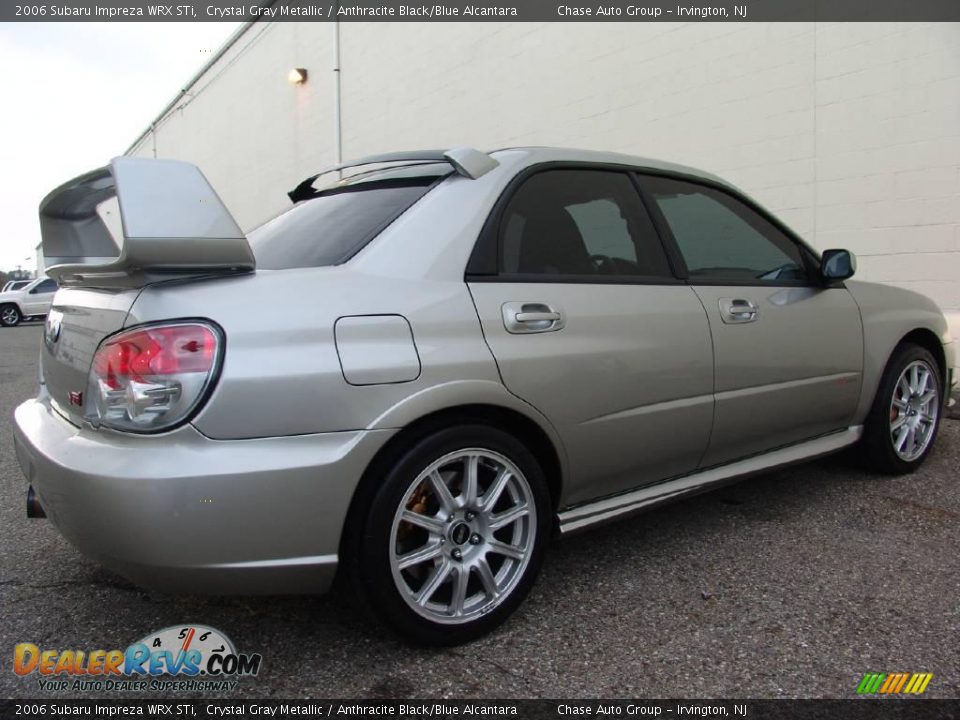 2006 Subaru Impreza WRX STi Crystal Gray Metallic / Anthracite Black/Blue Alcantara Photo #11