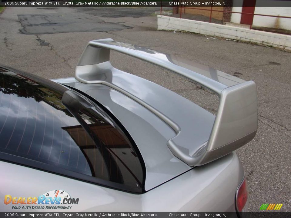 2006 Subaru Impreza WRX STi Crystal Gray Metallic / Anthracite Black/Blue Alcantara Photo #12