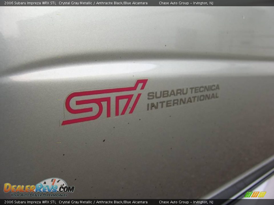 2006 Subaru Impreza WRX STi Crystal Gray Metallic / Anthracite Black/Blue Alcantara Photo #14