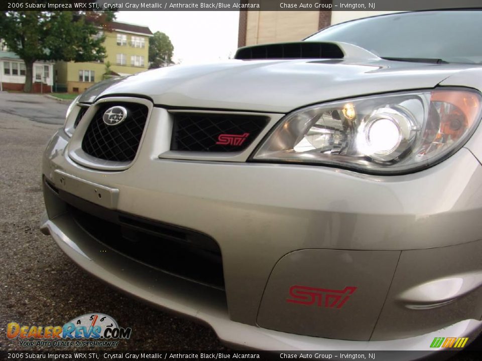 2006 Subaru Impreza WRX STi Crystal Gray Metallic / Anthracite Black/Blue Alcantara Photo #15