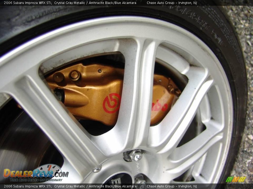 2006 Subaru Impreza WRX STi Crystal Gray Metallic / Anthracite Black/Blue Alcantara Photo #17