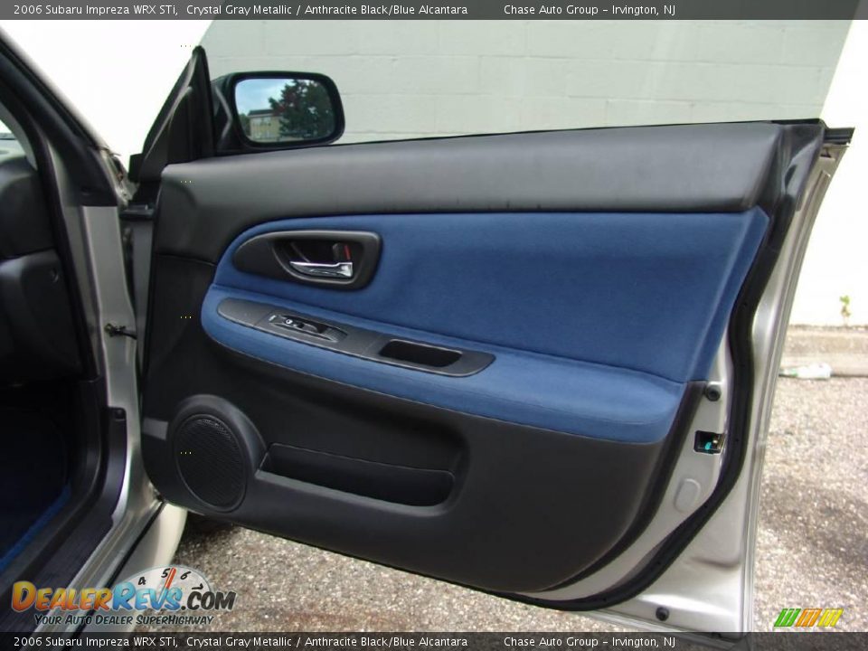 2006 Subaru Impreza WRX STi Crystal Gray Metallic / Anthracite Black/Blue Alcantara Photo #25