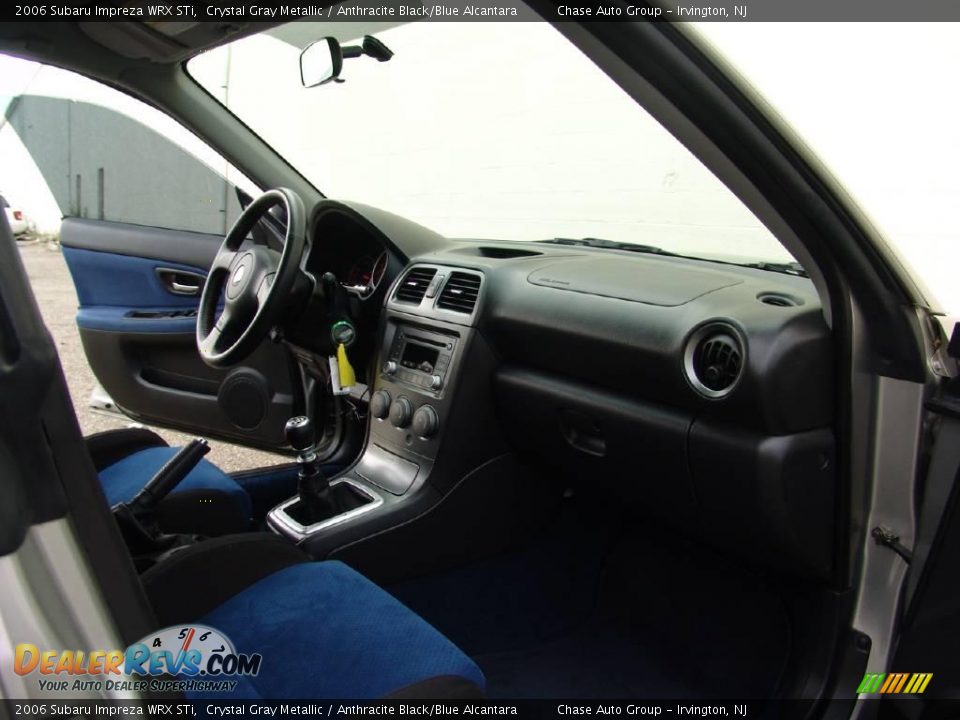 2006 Subaru Impreza WRX STi Crystal Gray Metallic / Anthracite Black/Blue Alcantara Photo #26