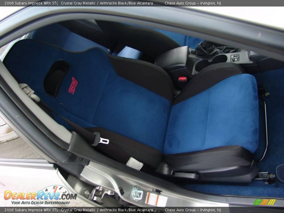 2006 Subaru Impreza WRX STi Crystal Gray Metallic / Anthracite Black/Blue Alcantara Photo #27