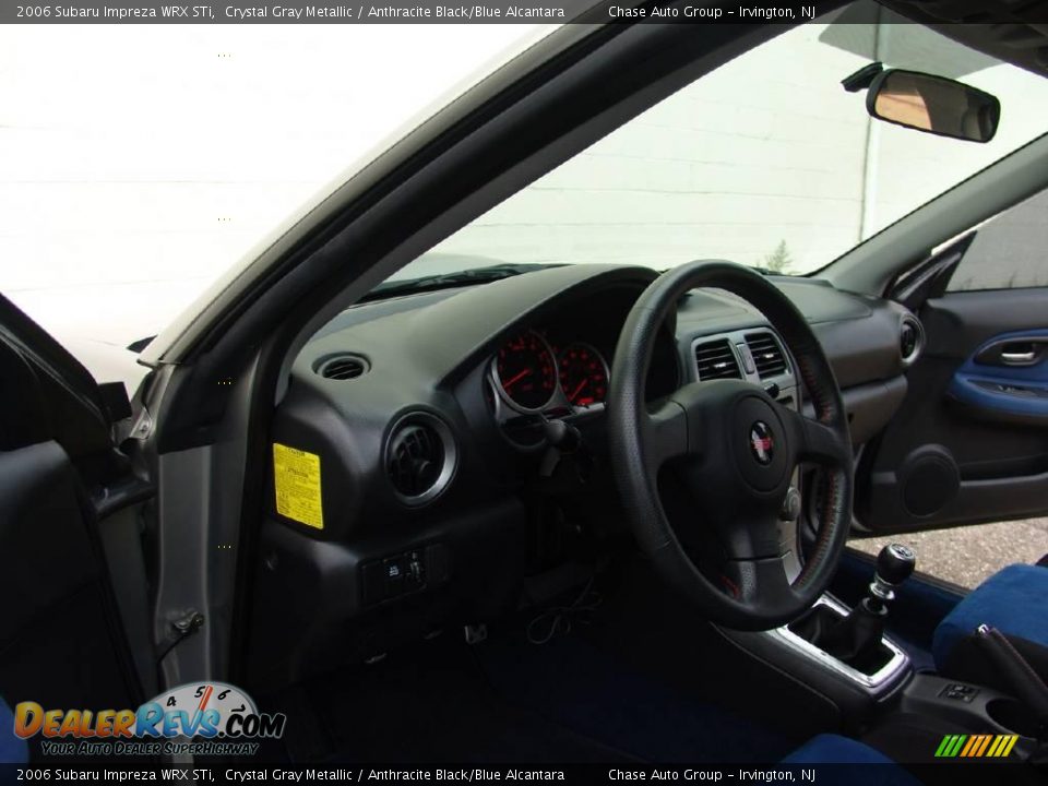 2006 Subaru Impreza WRX STi Crystal Gray Metallic / Anthracite Black/Blue Alcantara Photo #32