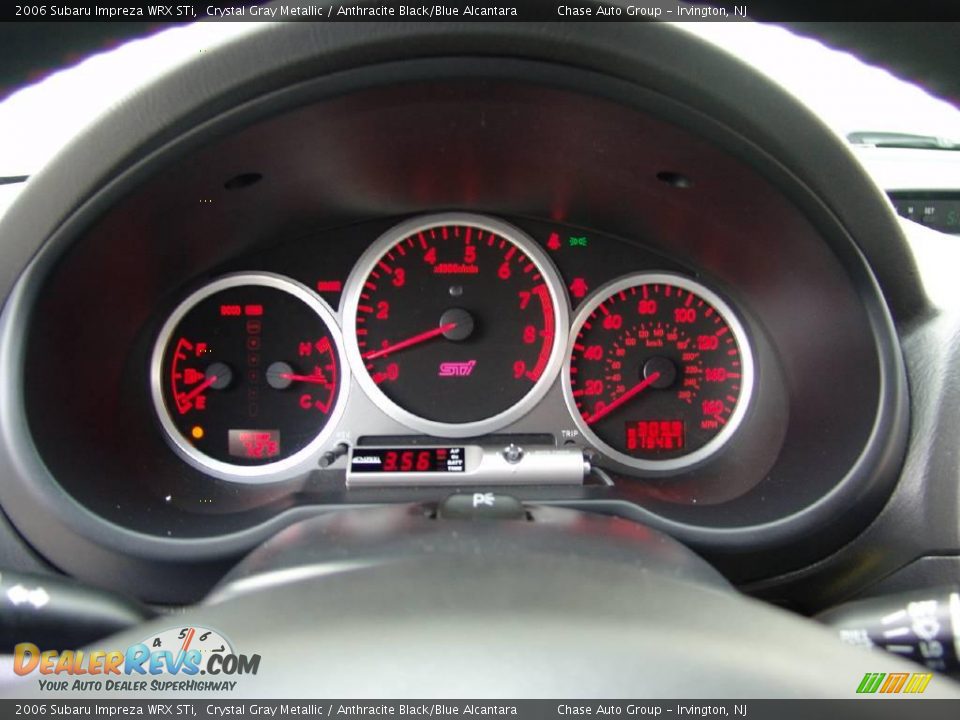 2006 Subaru Impreza WRX STi Crystal Gray Metallic / Anthracite Black/Blue Alcantara Photo #35