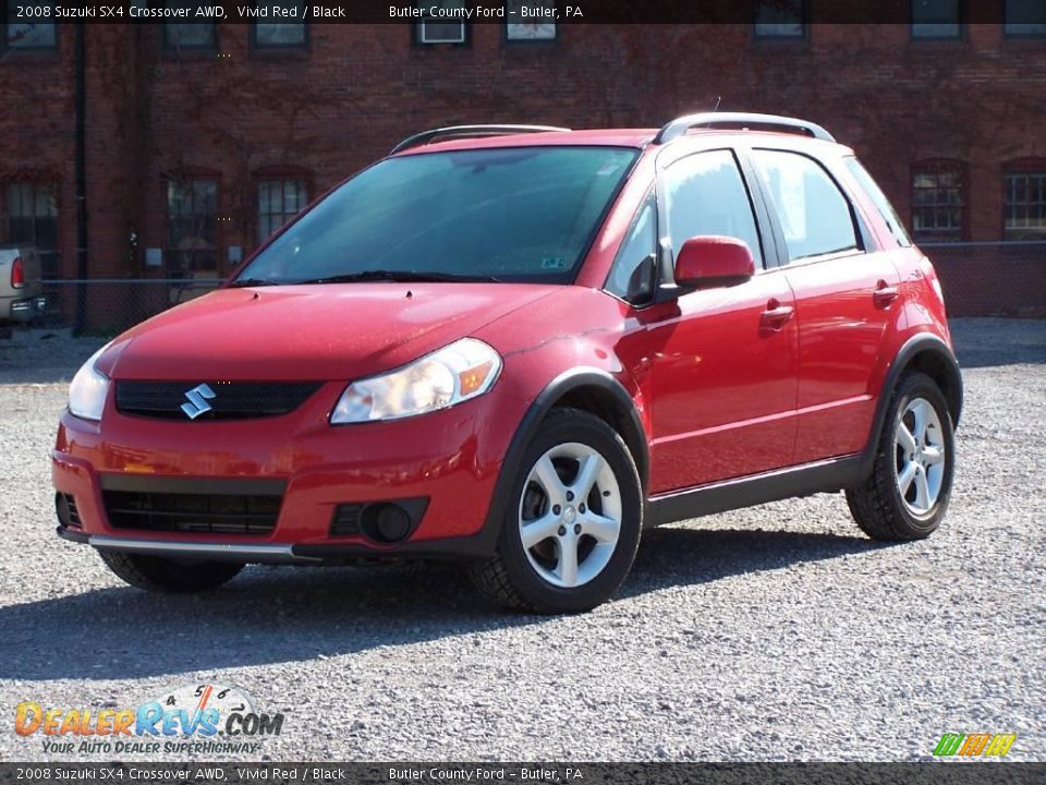 2008 Suzuki SX4 Crossover AWD Vivid Red / Black Photo #1