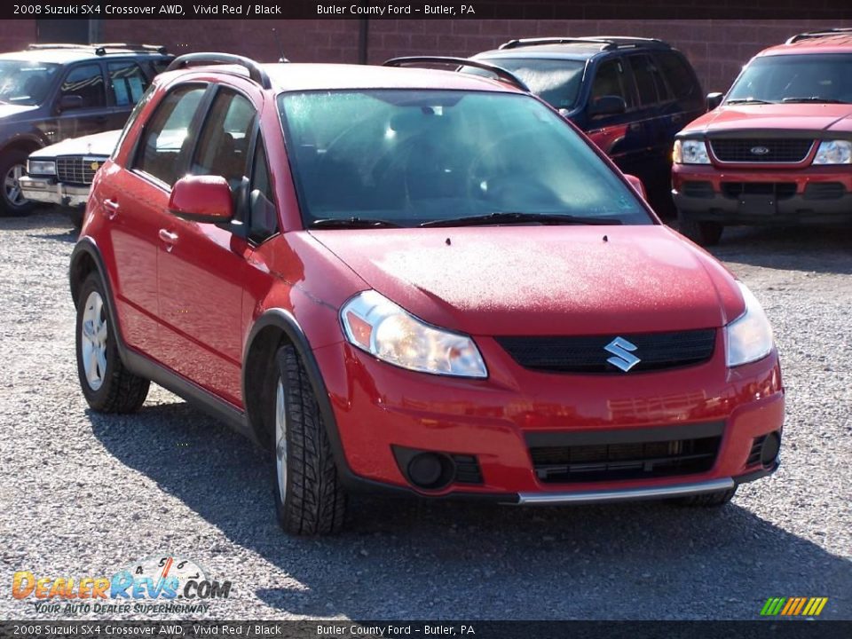 2008 Suzuki SX4 Crossover AWD Vivid Red / Black Photo #4