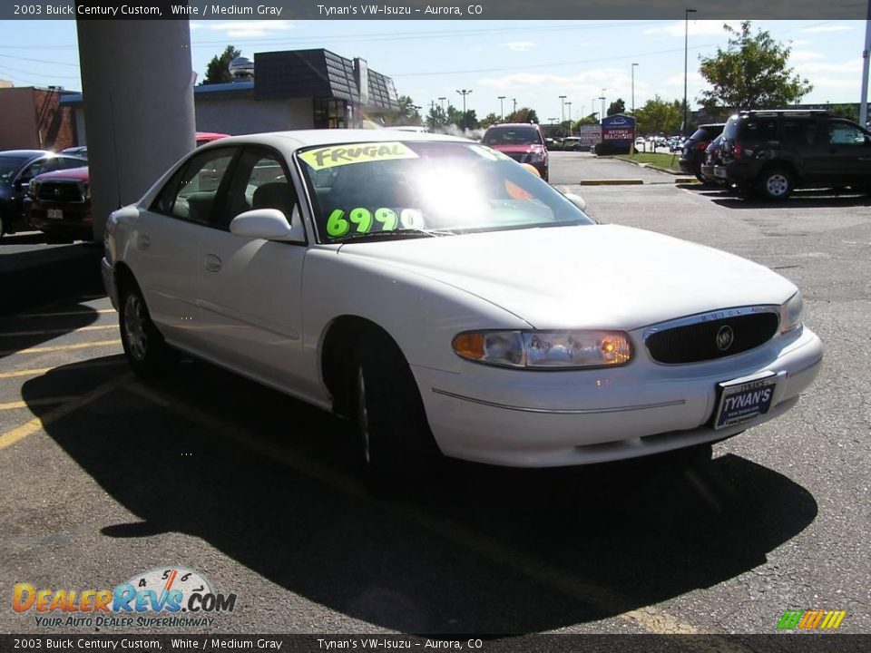 2003 Buick Century Custom White / Medium Gray Photo #3