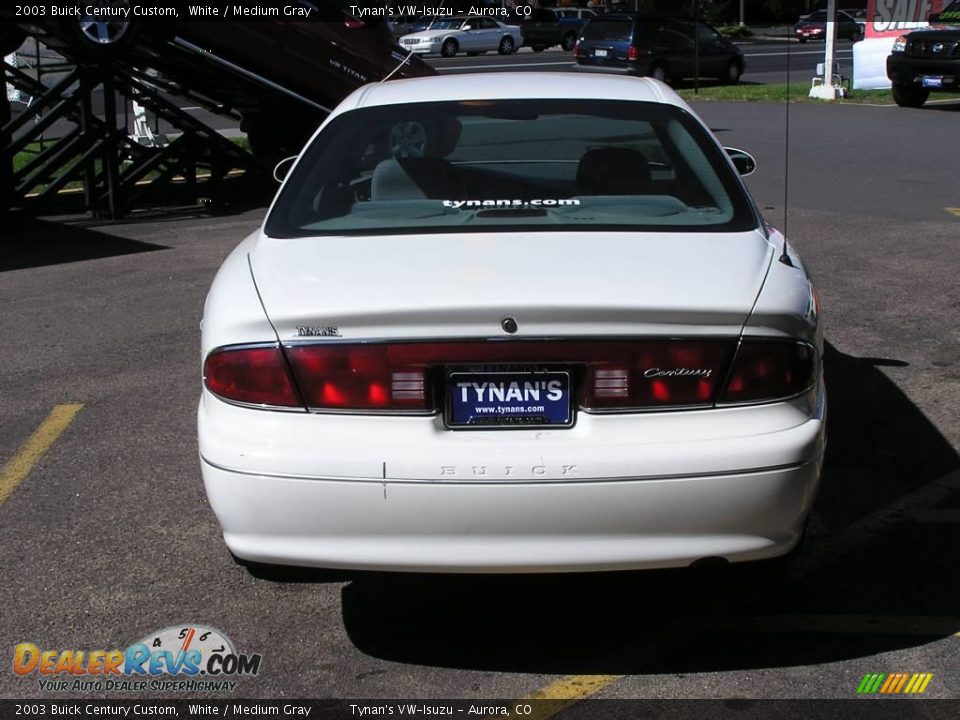 2003 Buick Century Custom White / Medium Gray Photo #4