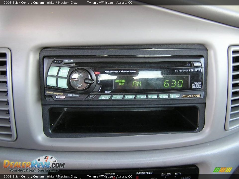 2003 Buick Century Custom White / Medium Gray Photo #9