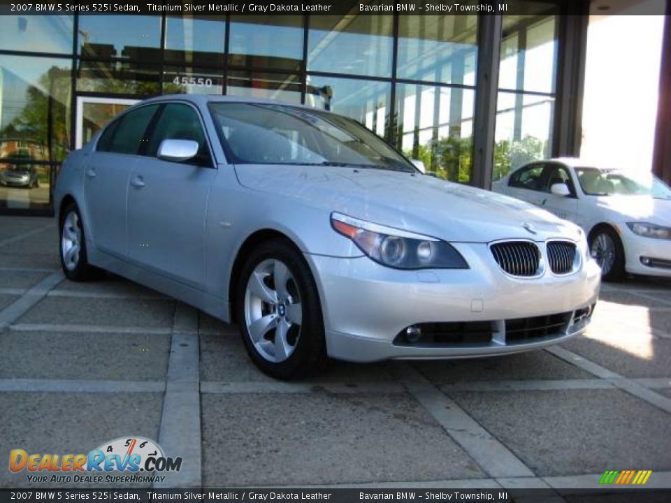 2007 BMW 5 Series 525i Sedan Titanium Silver Metallic / Gray Dakota Leather Photo #1