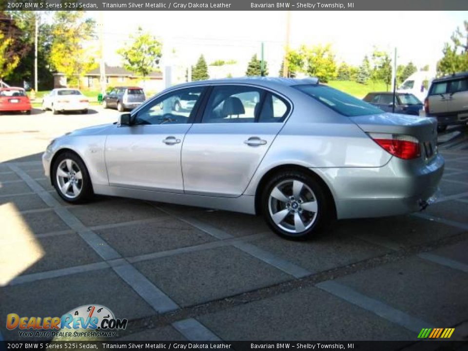 2007 BMW 5 Series 525i Sedan Titanium Silver Metallic / Gray Dakota Leather Photo #5