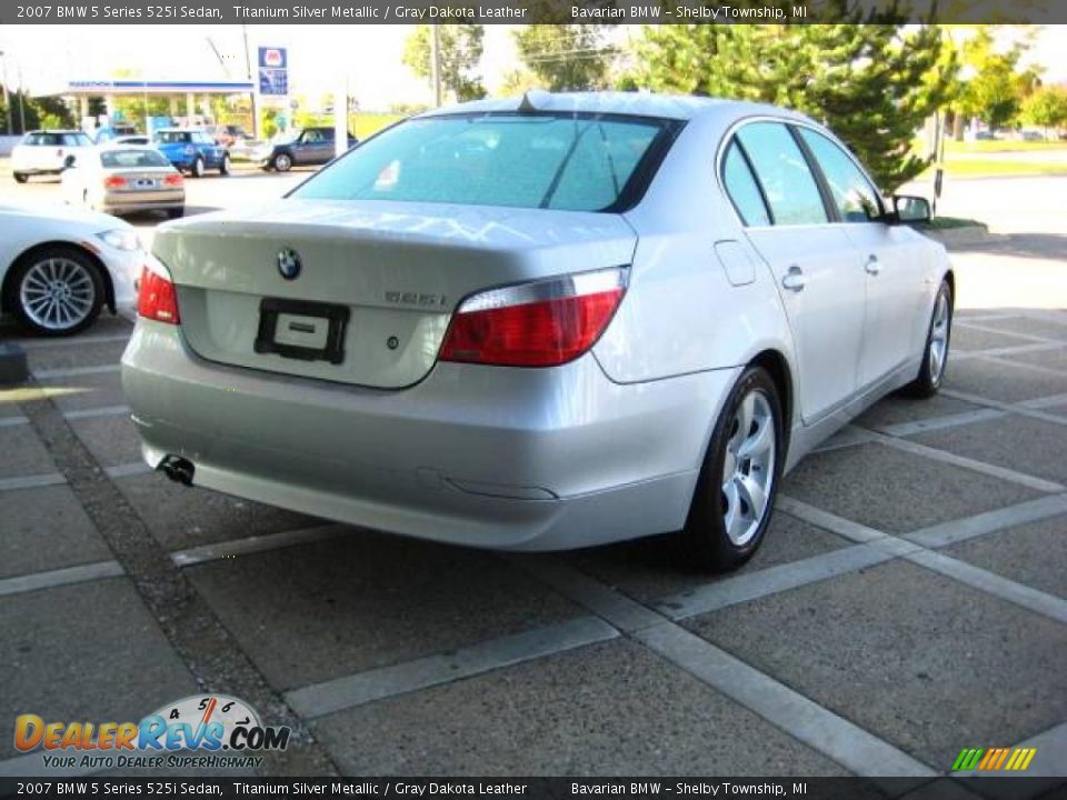 2007 BMW 5 Series 525i Sedan Titanium Silver Metallic / Gray Dakota Leather Photo #8