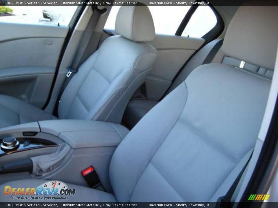 2007 BMW 5 Series 525i Sedan Titanium Silver Metallic / Gray Dakota Leather Photo #13