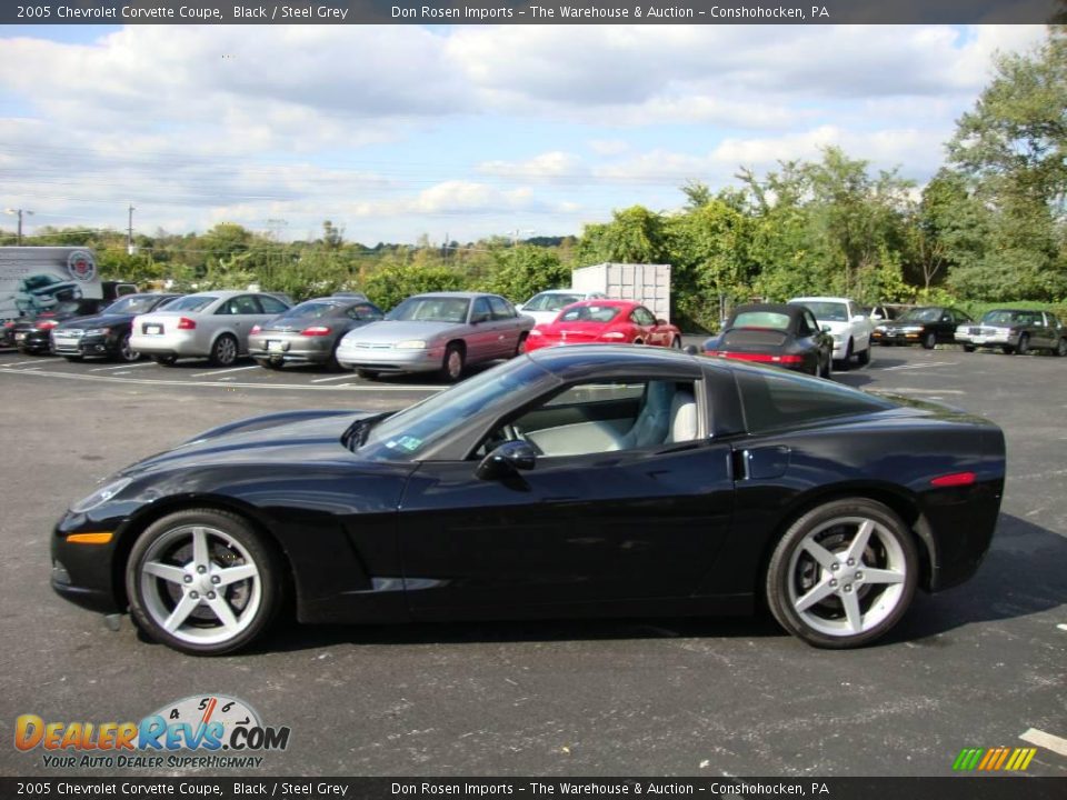 2005 Chevrolet Corvette Coupe Black / Steel Grey Photo #10