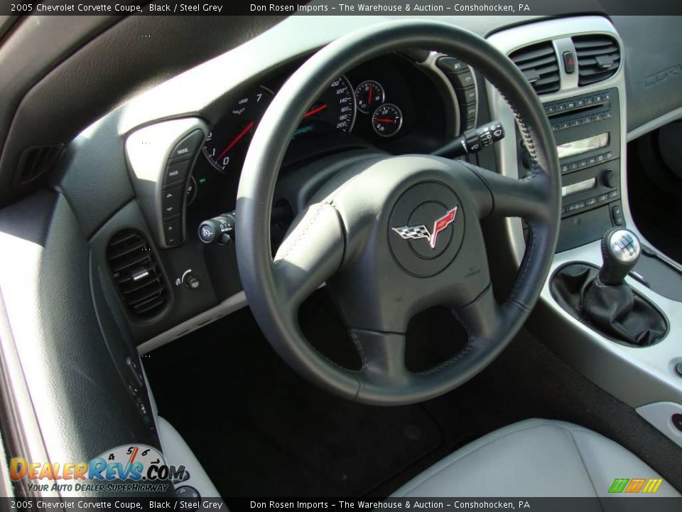 2005 Chevrolet Corvette Coupe Black / Steel Grey Photo #11