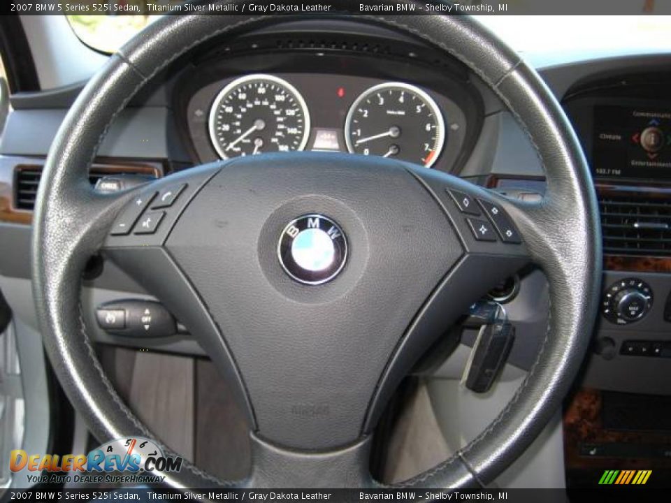 2007 BMW 5 Series 525i Sedan Titanium Silver Metallic / Gray Dakota Leather Photo #22