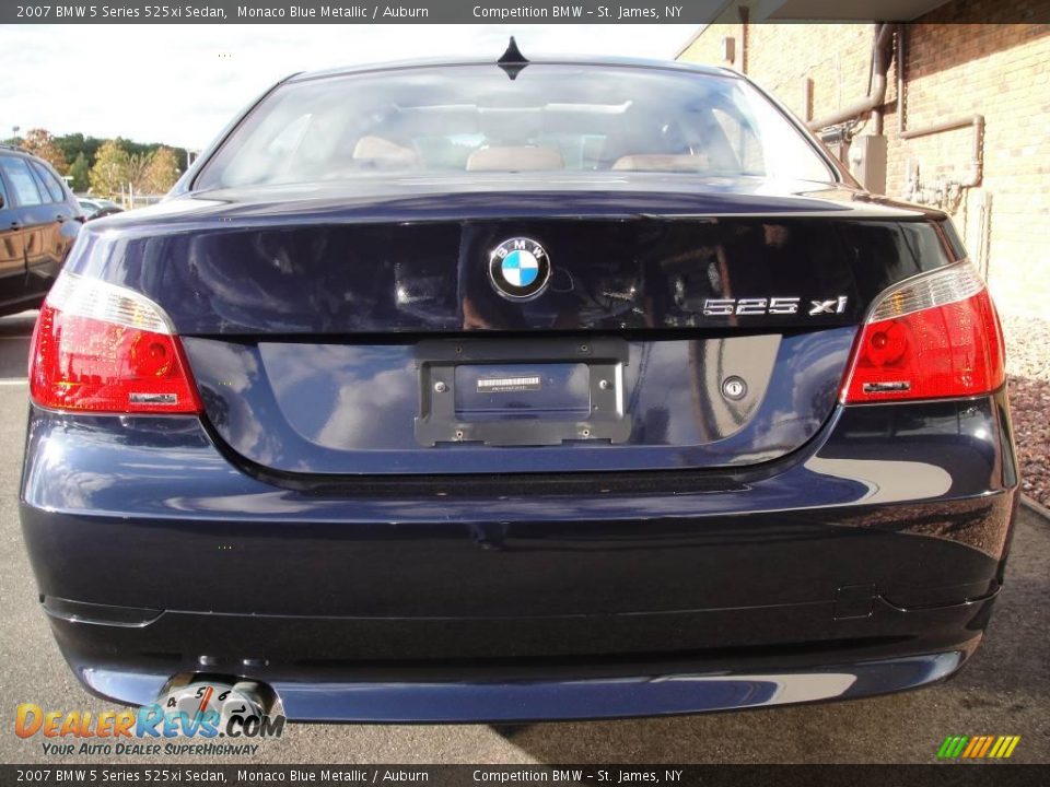 2007 BMW 5 Series 525xi Sedan Monaco Blue Metallic / Auburn Photo #5