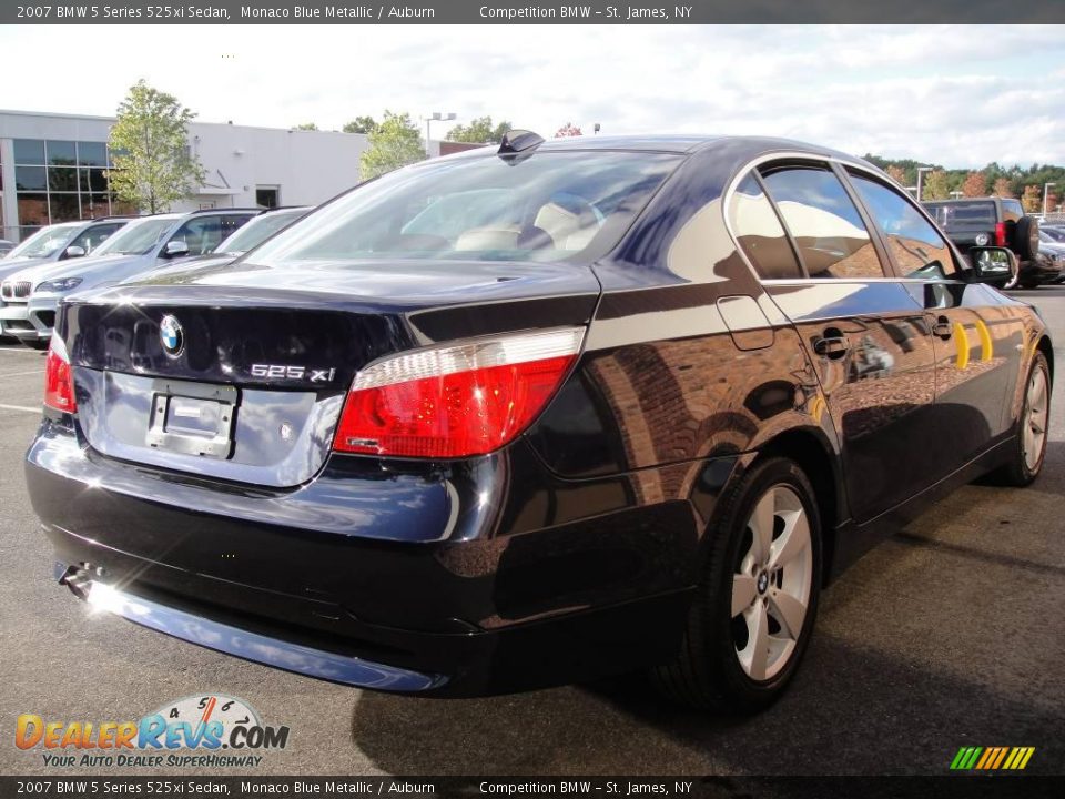 2007 BMW 5 Series 525xi Sedan Monaco Blue Metallic / Auburn Photo #6