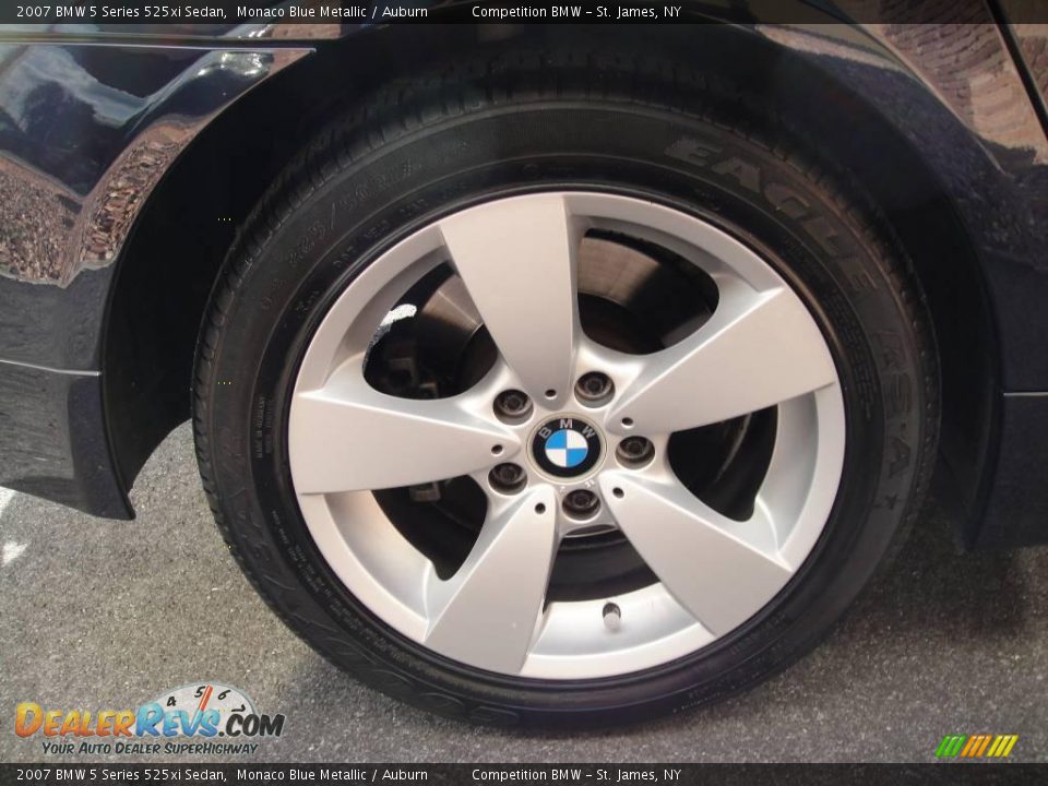 2007 BMW 5 Series 525xi Sedan Monaco Blue Metallic / Auburn Photo #7
