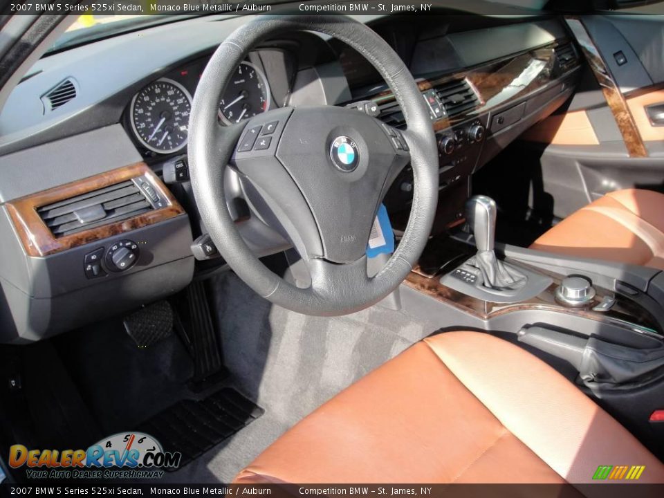 2007 BMW 5 Series 525xi Sedan Monaco Blue Metallic / Auburn Photo #10