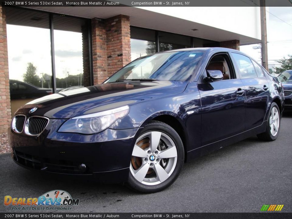 2007 BMW 5 Series 530xi Sedan Monaco Blue Metallic / Auburn Photo #1