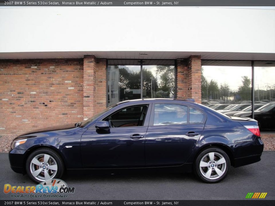 2007 BMW 5 Series 530xi Sedan Monaco Blue Metallic / Auburn Photo #3