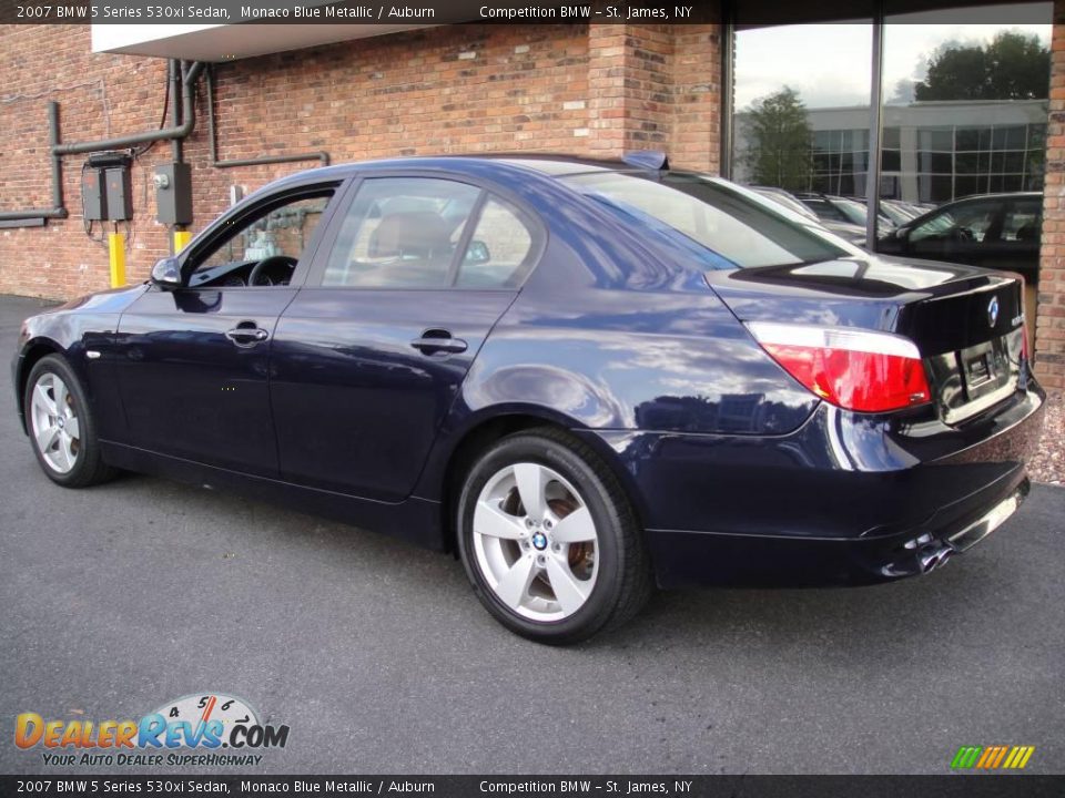 2007 BMW 5 Series 530xi Sedan Monaco Blue Metallic / Auburn Photo #4