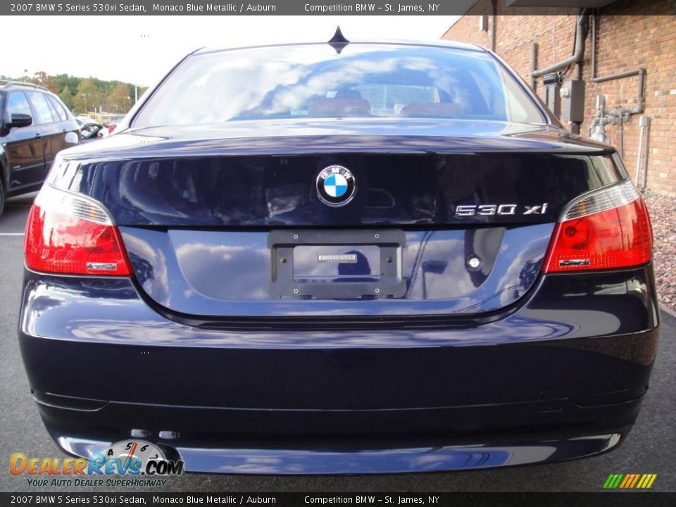 2007 BMW 5 Series 530xi Sedan Monaco Blue Metallic / Auburn Photo #5