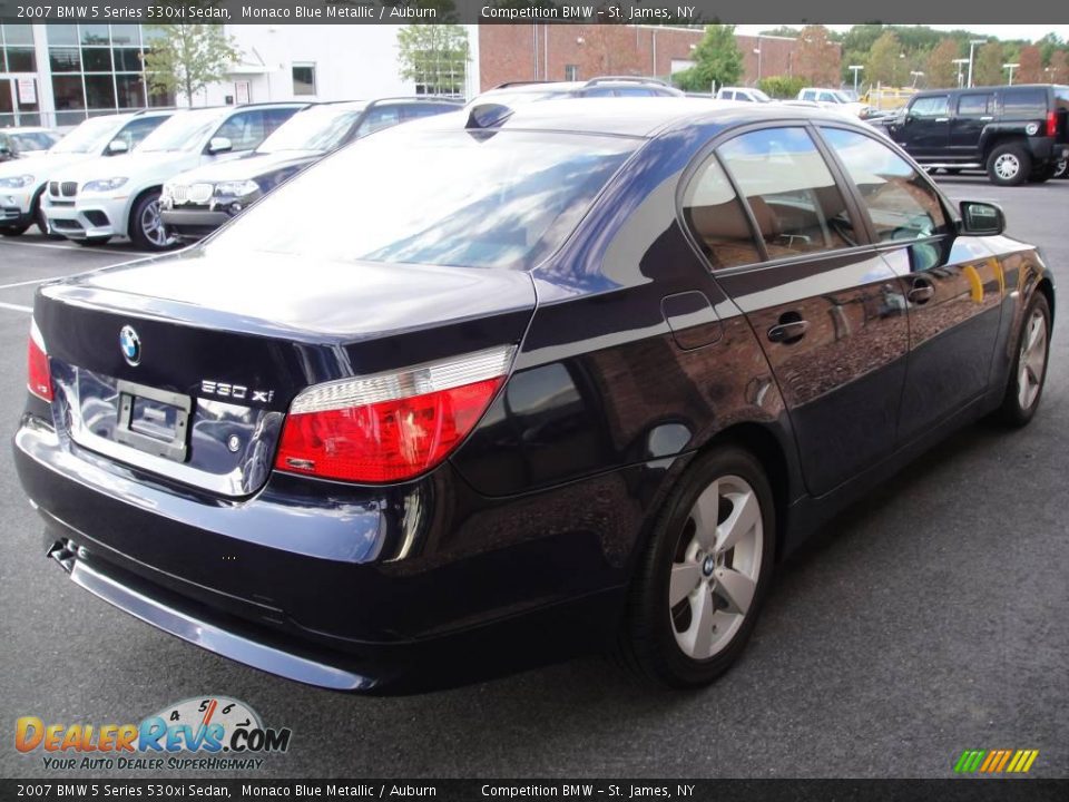 2007 BMW 5 Series 530xi Sedan Monaco Blue Metallic / Auburn Photo #6